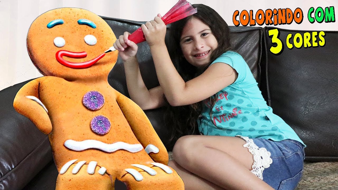 DESAFIO COLORINDO COM 3 CORES NO BISCOITO DE NATAL!!! 3 colors christmas cookie
