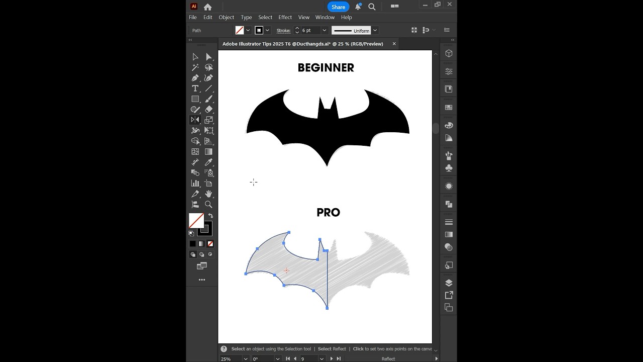 Adobe Illustrator 2025: Draw Batman Icon Like a Pro 🦇