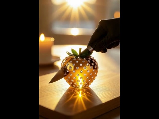 Golden Glass Fruits ASMR ✨ Mesmerizing Visuals