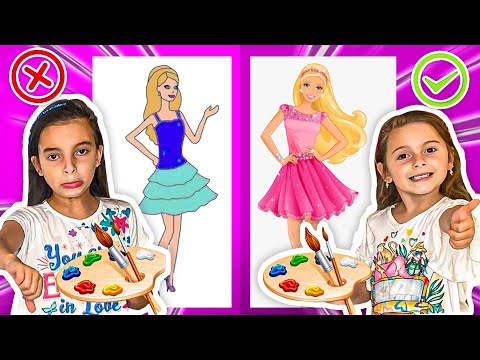Desafio colorindo com 3 cores a BARBIE gigante - Compilação