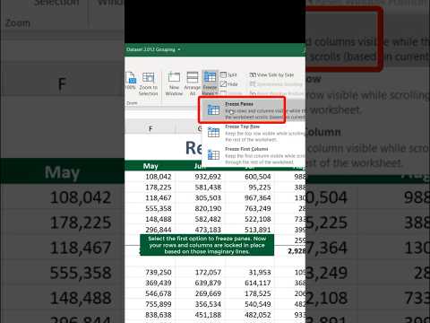 Freeze or lock rows and columns in Excel