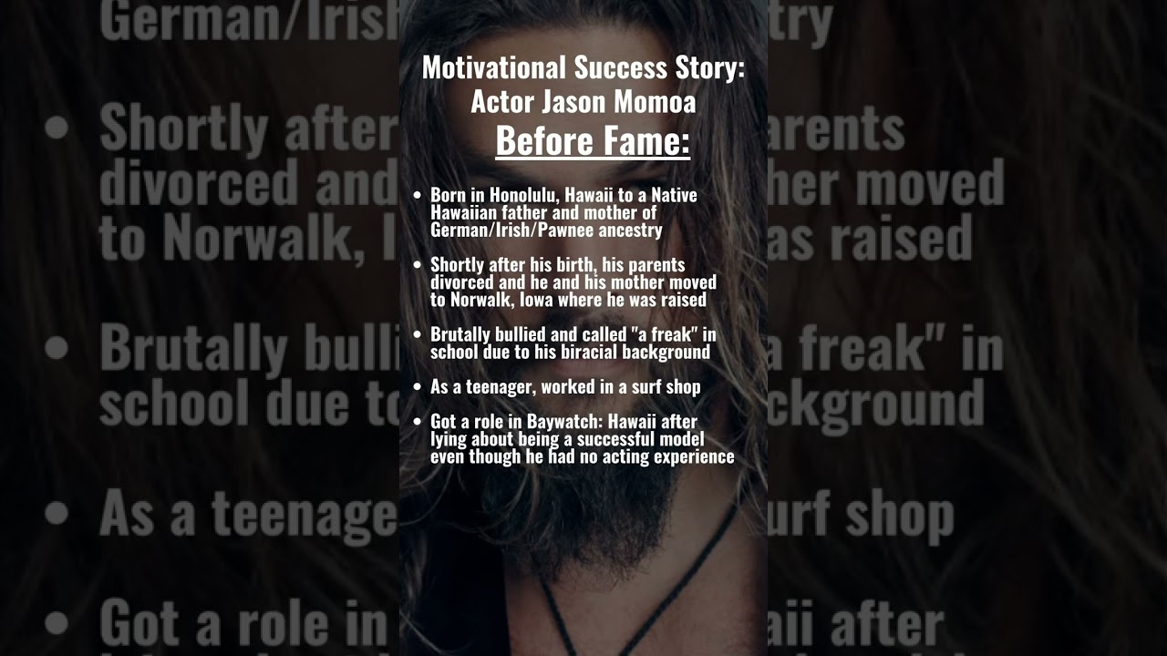 Jason Momoa's Inspiring Journey to Success 💯🔥