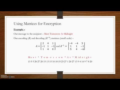 Linear Algebra in Cryptography