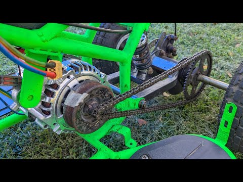 electric ATV using car alternator, it can charge itself? MAXKGO mini V6.8 100A