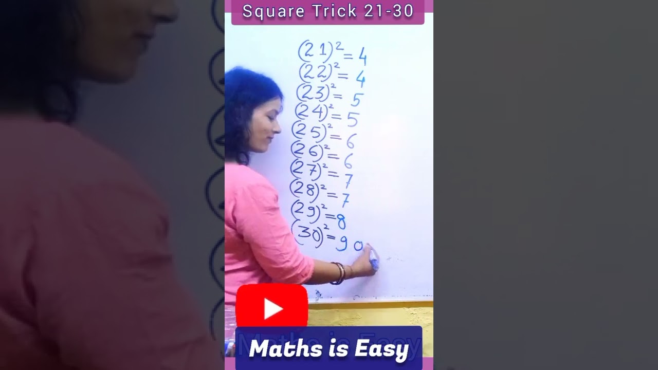 Quick & Easy Square Tricks (21-30) 🔢 | Math Hacks for Fast Calculations