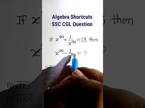 Algebra Tricks| Algebra Concept with Tricky Solutions| RRB Group D SSC CGL Questions|| #shorts