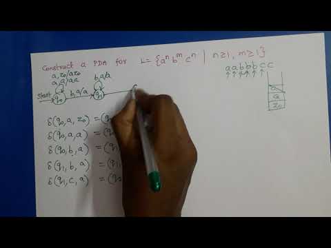 Theory of Computation: PDA Example (a^n b^m c^n)