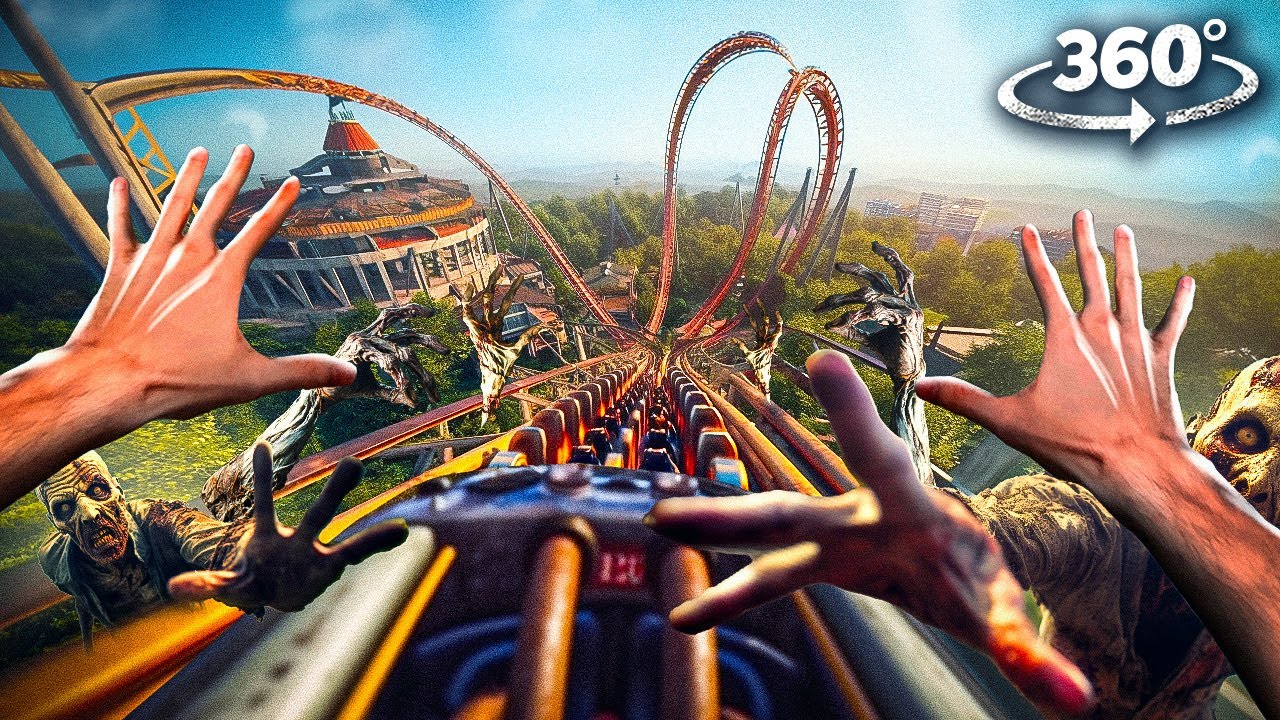 360° Horror Roller Coaster in Abandoned Park 🎢