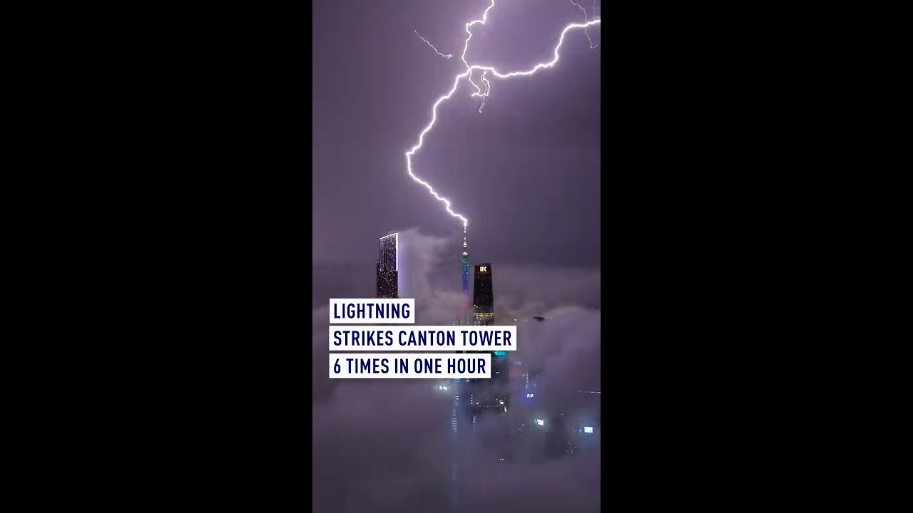 Canton Tower Hit by Lightning 6 Times in One Hour ⚡
