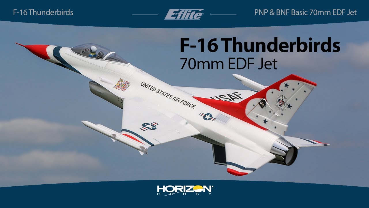 E-flite F-16 Thunderbirds 70mm EDF Jet PNP & BNF Basic with AS3X and SAFE Select