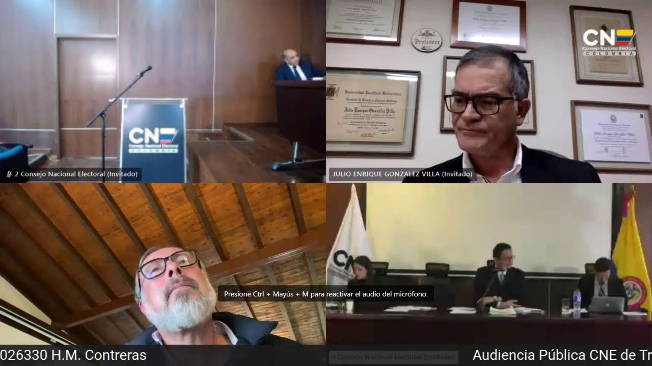 Audiencia Pública CNE de Tramite impugnación de Decisión Rad. CNE-E-2021-026330 H.M. Contreras