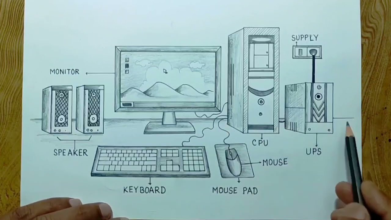 Simple Guide to Drawing a Desktop Computer 🖥️