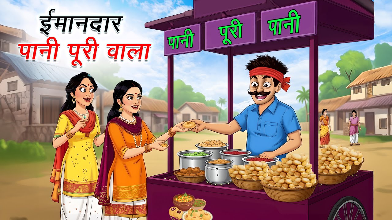 ईमानदार पानीपुरी वाला की मजेदार कहानी | Hindi Cartoon Story 🥟
