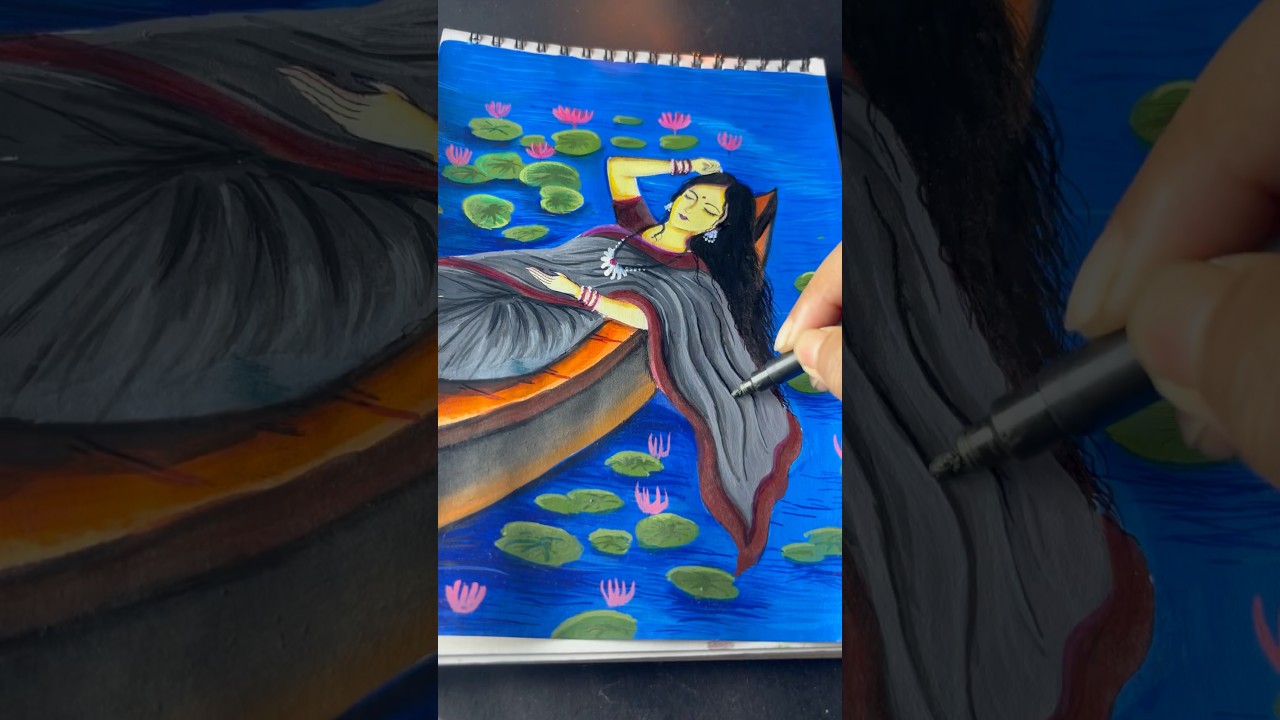 bengali girl drawing ✨💙 ✨#art#trending#drawing#shots