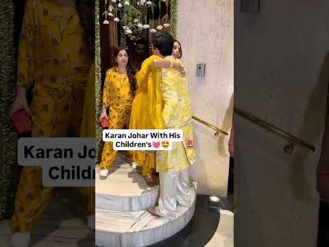 Karan Johar With His Son & Daughter At Manish Malhotra's House For Ganpati Darshan