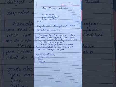 sick leave application for school| sick leave application in english