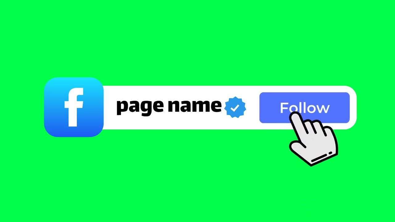 Green Screen Facebook Follow Button Animation 🎥 (Free 4K Download)