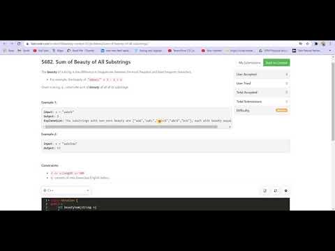 5682. Sum of Beauty of All Substrings