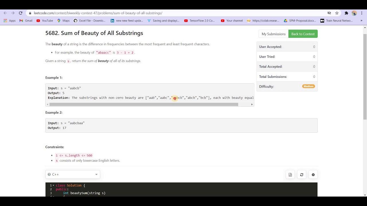 5682. Calculate the Total Beauty of All Substrings in a String ✨