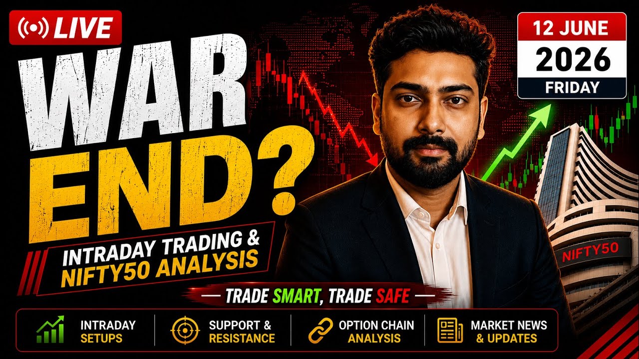 🔴NIFTY 50 LIVE | Bank Nifty Analysis & US IRAN WAR END ? | Stock Market LIVE | 12 June 2026
