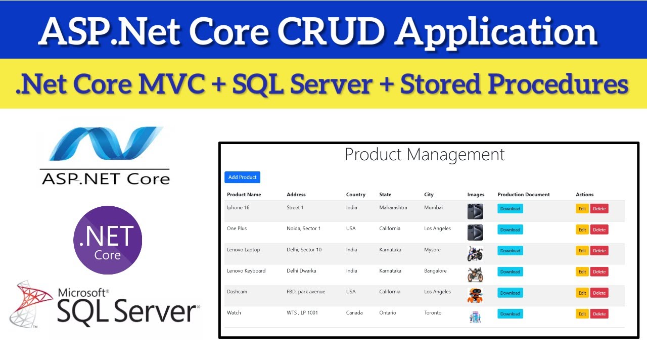 ASP.NET Core CRUD with SQL Server