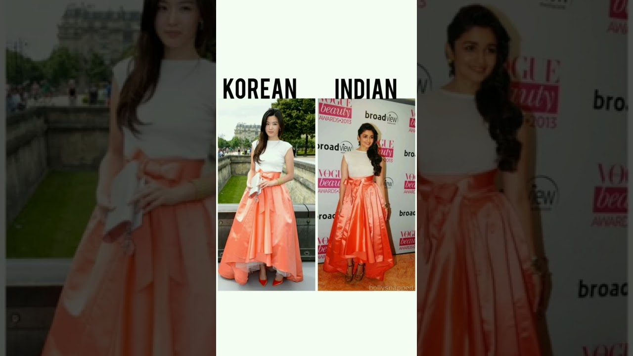 Indian 🇮🇳 vs Korean 🇰🇷 Actress in the Same Dress — Who Wears It Better? 👗