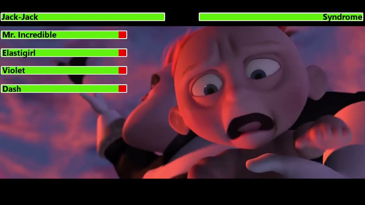 Epic Final Battle of The Incredibles (2004) with Health Bars! 💥