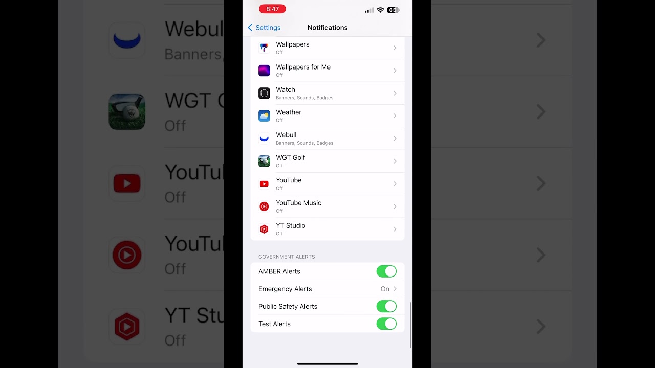 Disabling Emergency Government Alerts on iOS Devices