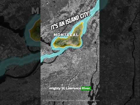 Montreal, Quebec is an island 🤯 #60secondcities #montreal #canada #geography