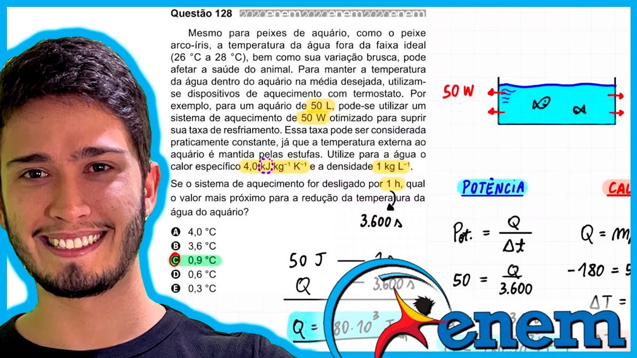 ENEM 2020: Temperatura ideal para peixes de aquário 🐟