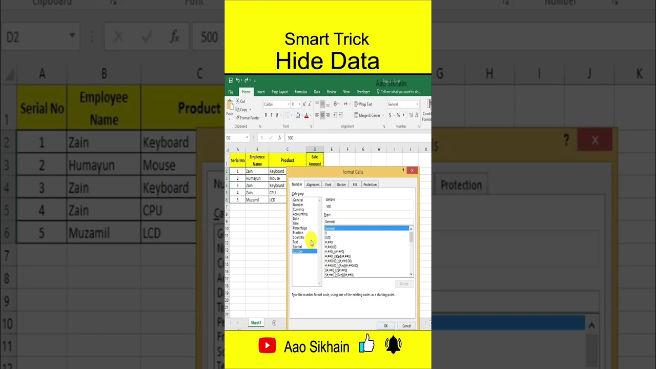 Excel Data Hiding Trick π