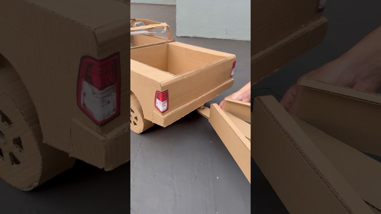 Incrível Carro de Papelão com Carretinha Reboque 🚗✨ #Shorts