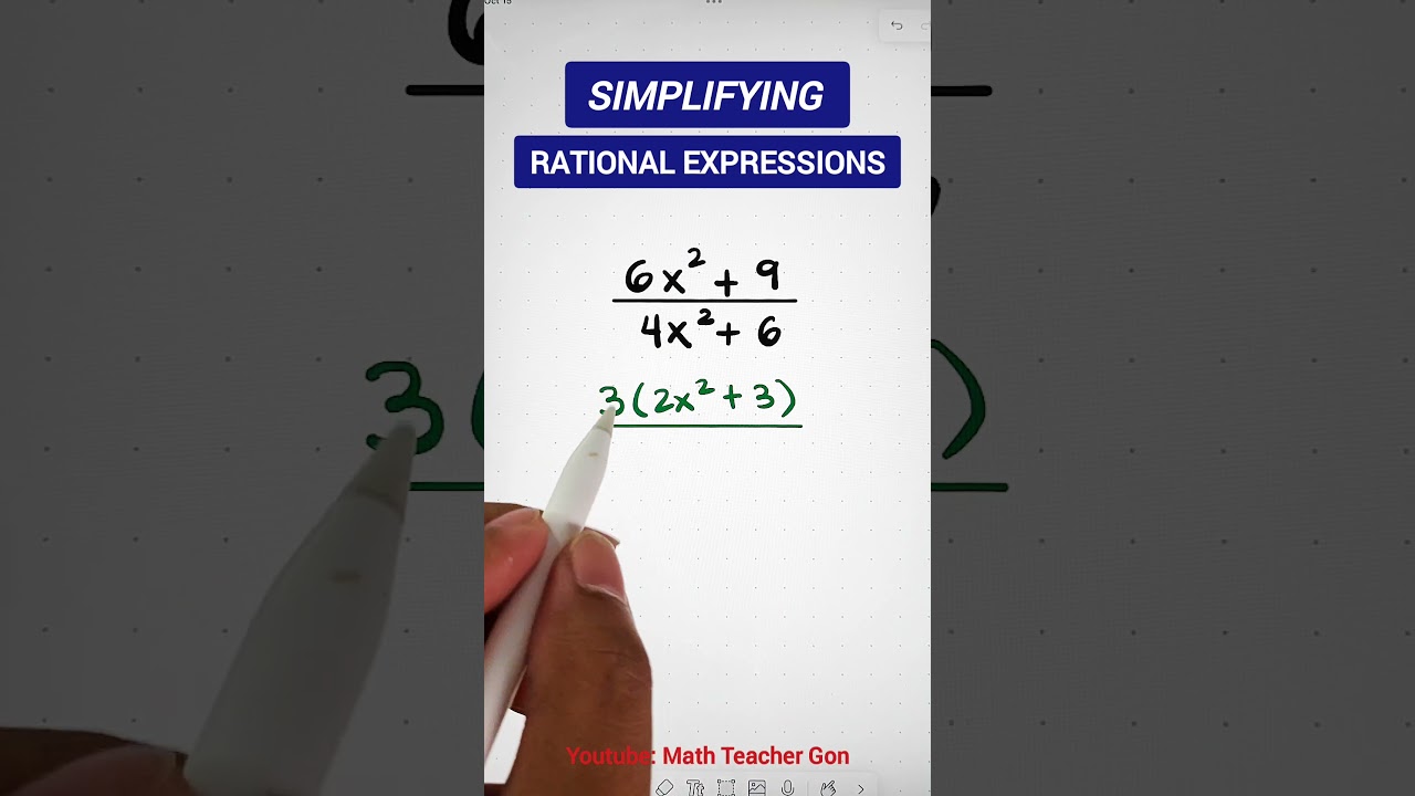 Simplifying Rational Algebraic Expression #mathteachergon #algebra #rationalalgebraicexpressions