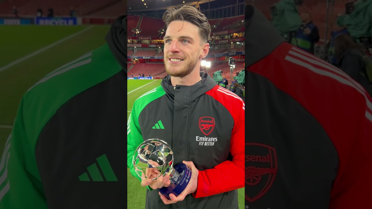 Declan Rice Celebrates Player of the Match 🏆 vs Real Madrid