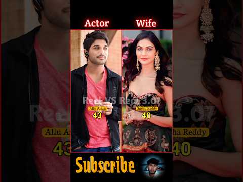 South Indian Actors Real Life Husband Wife age (Pt-32) #shorts #alluarjun #south #age #actor #wife