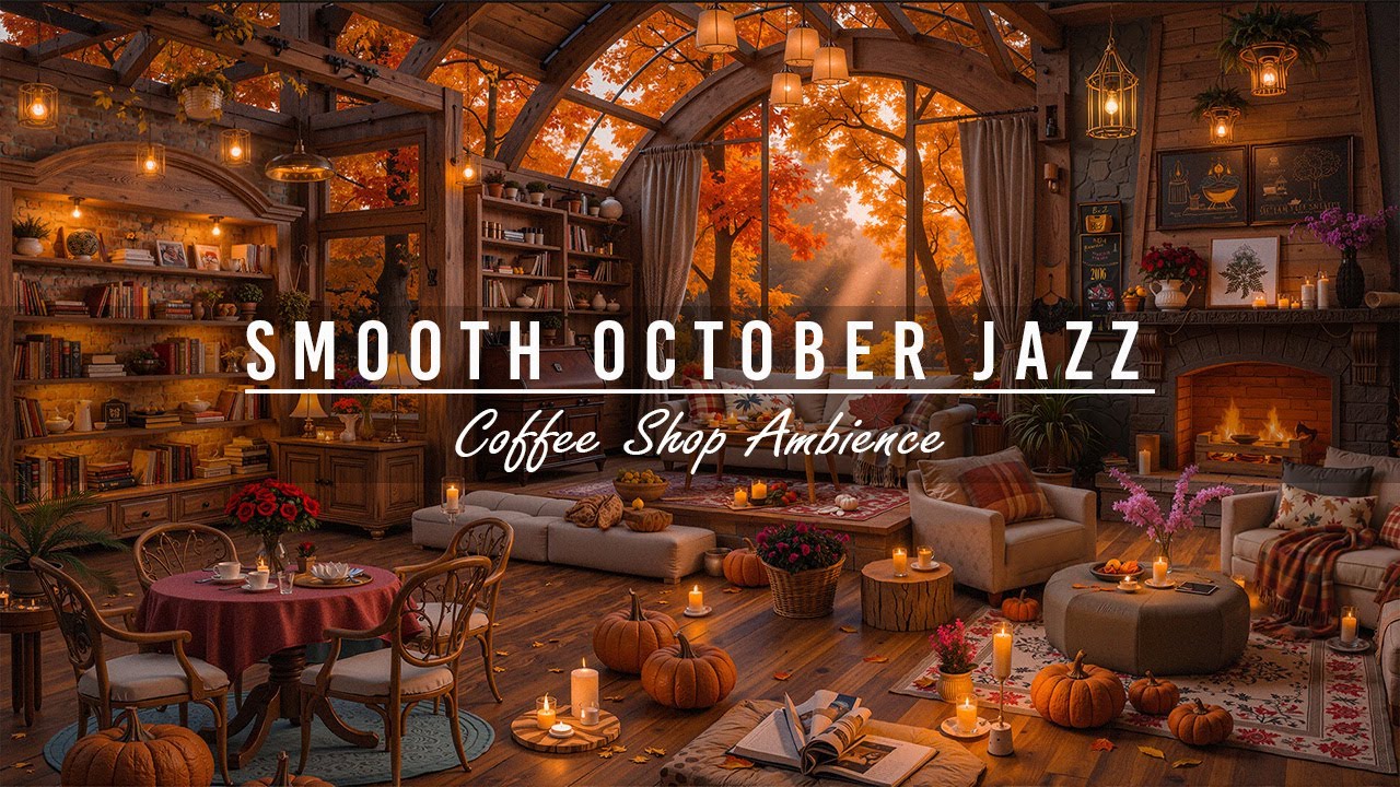 Happy Fall Morning & Jazz at Cozy Coffee Shop ☕️