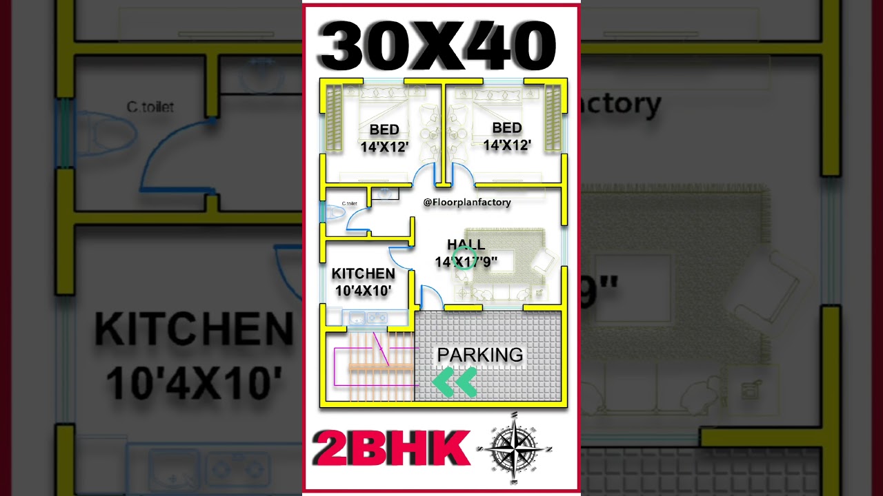 1200 Sqft East-Facing 2BHK Vastu Floor Plan 🏡