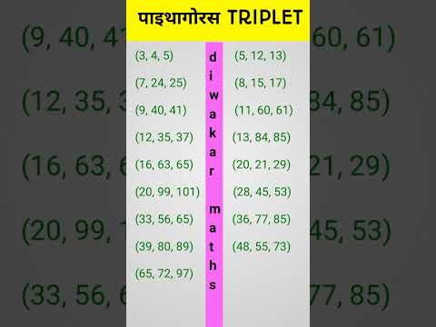 triplets ll pythagorean triplets ll pythagoras ll #shorts