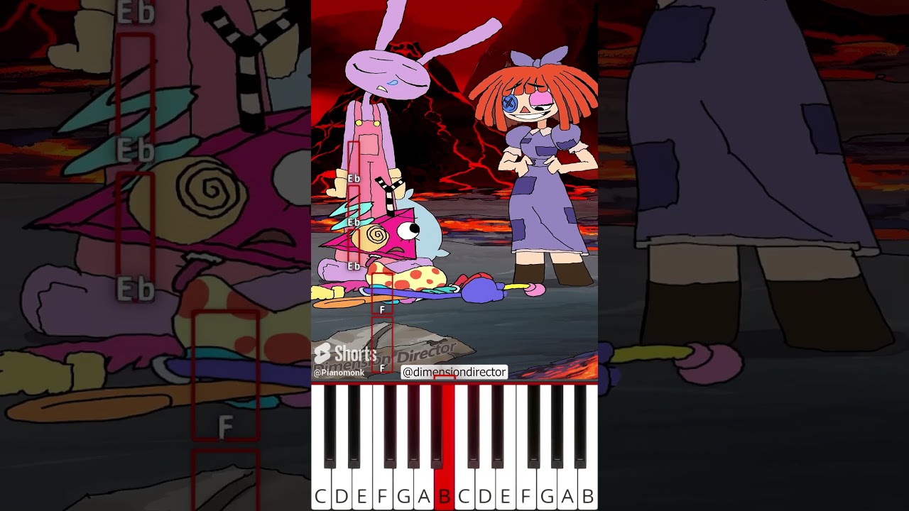 DIGITAL CIRCUS Slickback 😁 MEME 3 – Octave Piano Tutorial