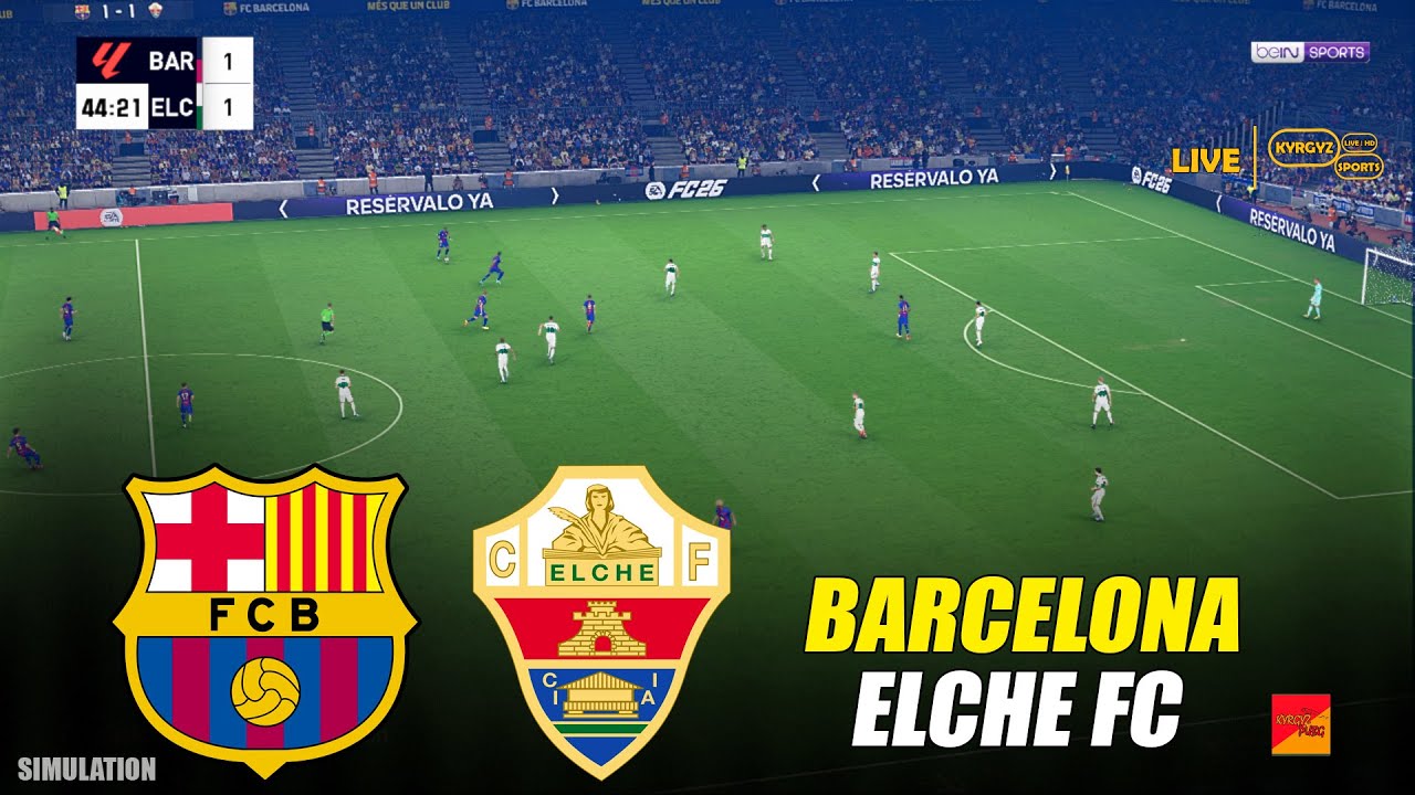 Barcelona vs Elche | La Liga 2025/26 Full Match & Goals Simulation ⚽