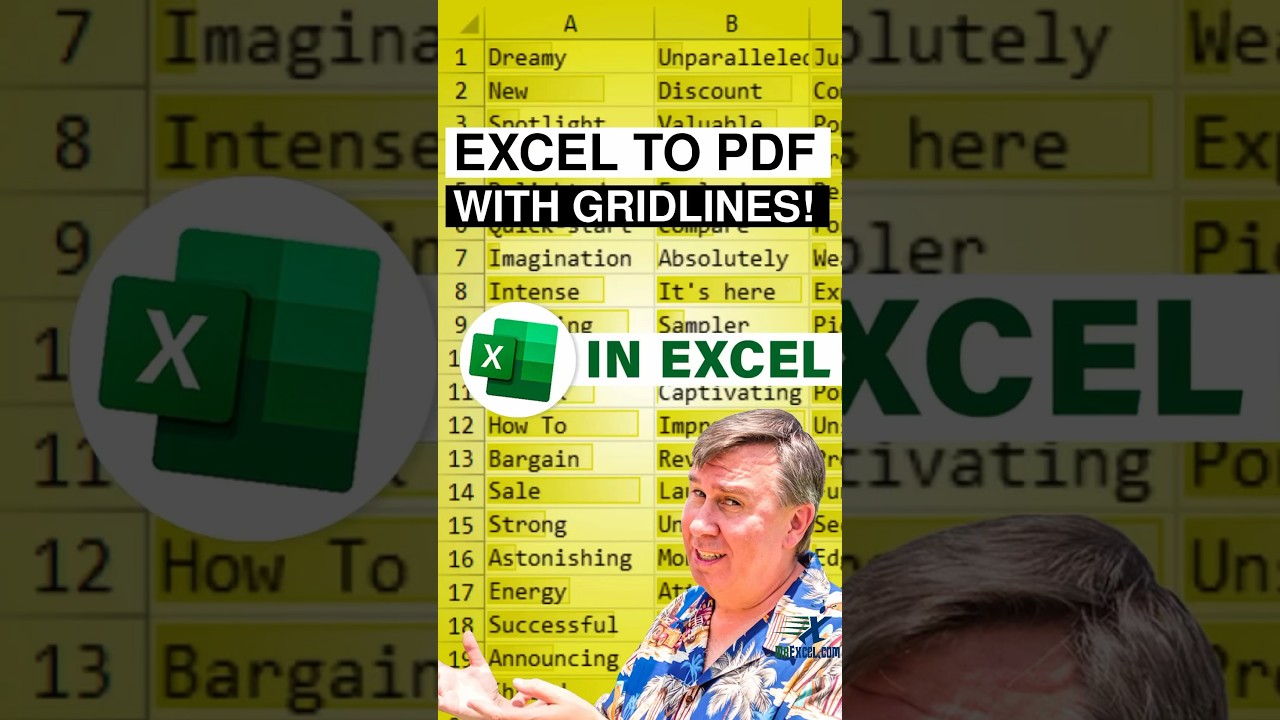 Excel Export to PDF: Include Gridlines, Row & Column Labels 📄