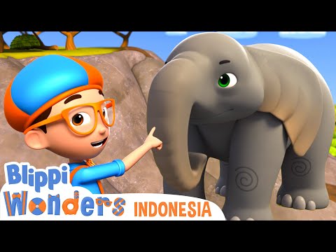 Lihat, itu Gajah! 🐘 | Blippi Wonders Indonesia | Kartun Petualangan Anak