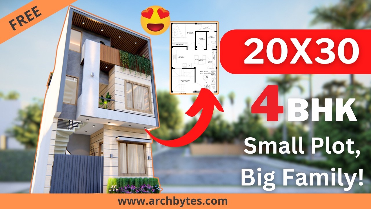20x30 House Design | Budget Friendly 4BHK Layout | Detailed Cost Estimate Inside| 67 gaj| Archbytes