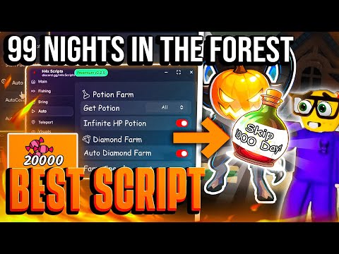 🎃 99 Nights in the Forest Script – NO KEY / PASTEBIN | AUTO FARM + GODMODE + BRING ALL + KILL ALL