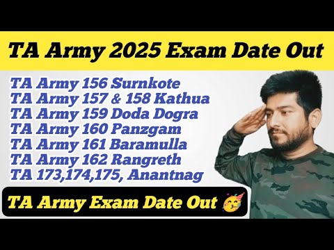 TA Army Exam Dates Announced for 156-175 📝