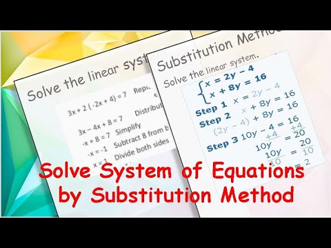 Solving System of Equations by Substitution Method.