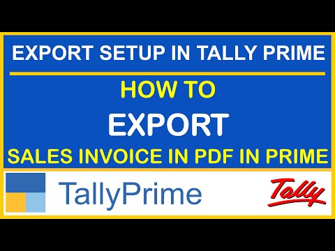 HOW TO EXPORT SALES INVOICE IN PDF IN TALLY PRIME | HOW TO SET EXPORT PATH IN TALLY PRIME