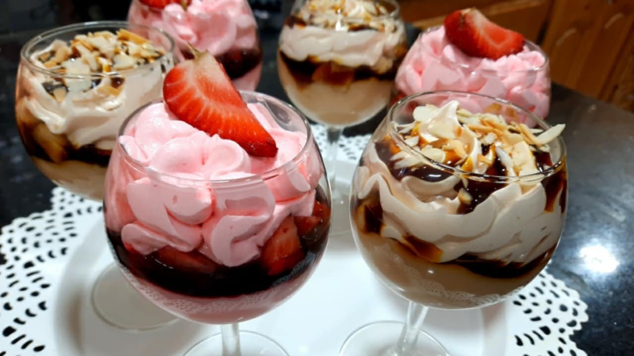 فلون بريستيج بالفراولة والكراميل 🍓 سهل وسريع