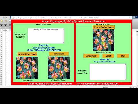 Image Steganography Using Spread Spectrum Technique Matlab Project IEEE Based Project