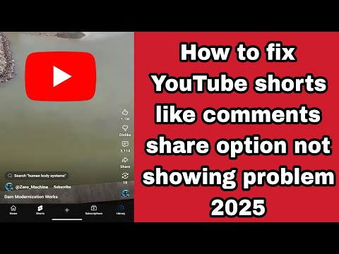 How to fix YouTube shorts like comments share option not showing problem 2025